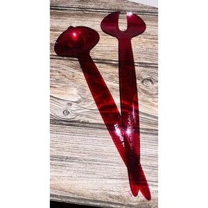 TUPPERWARE Sheerly Elagent Serving Utencil Salad Fork and Spoon 4912A and 4911A